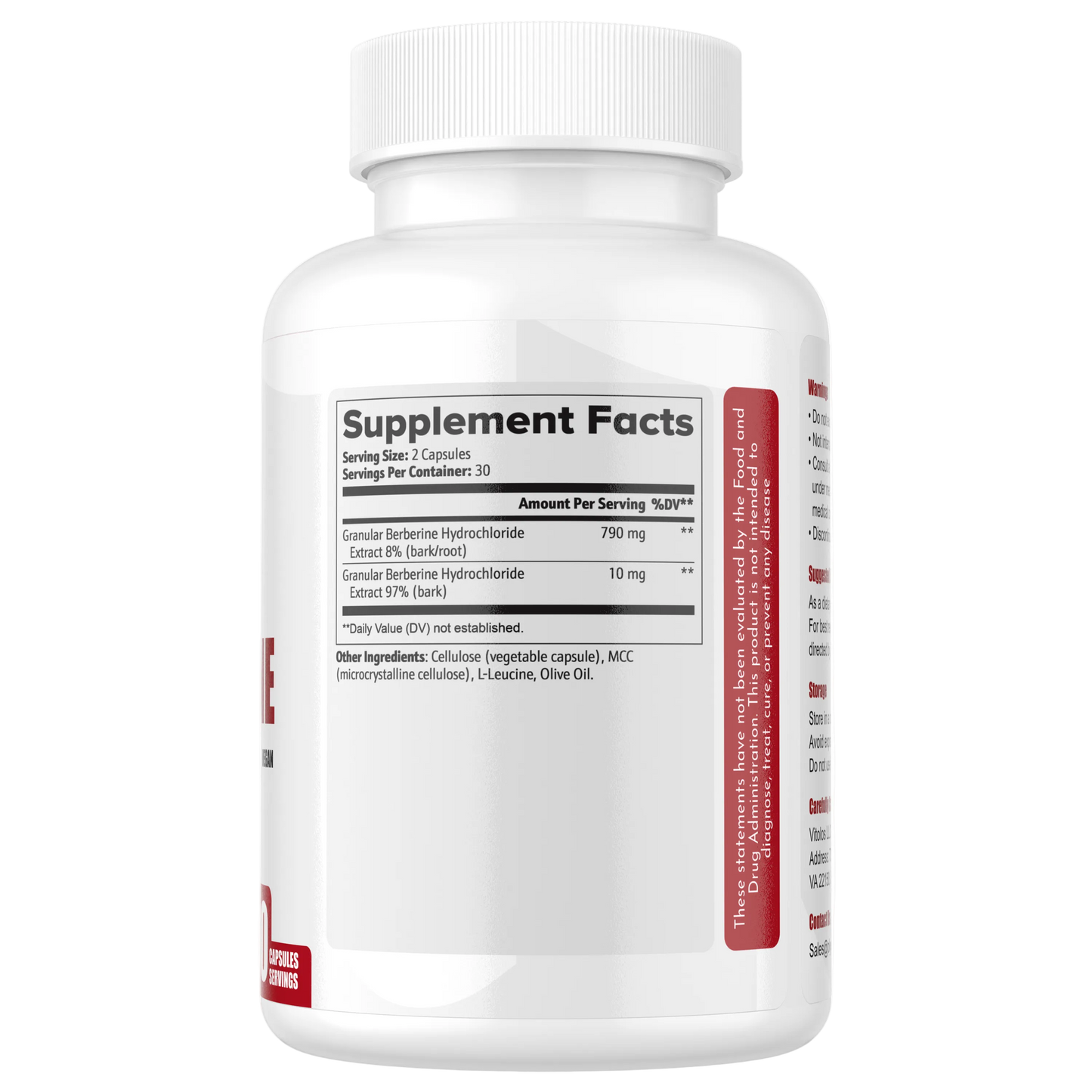 BERBERINE QUICK RELEASE CAPSULES- 60 CAPSULES