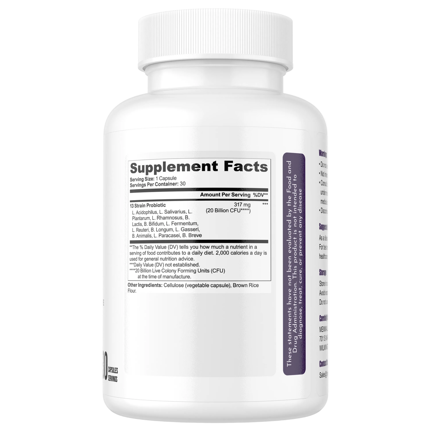 13 STRAIN PROBIOTIC 20 BILLION WITH L. REUTERI- 30 SERVINGS