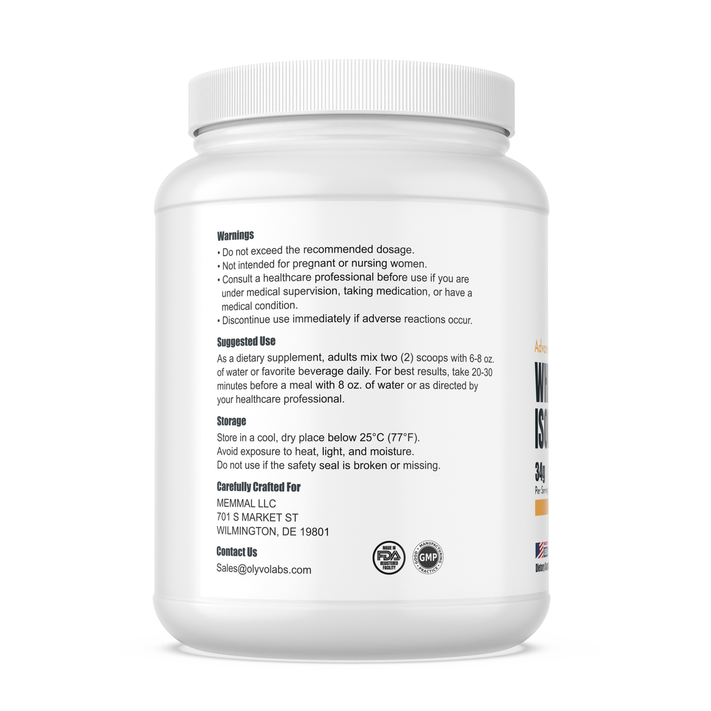 Whey Protein Isolate –1.8lbs