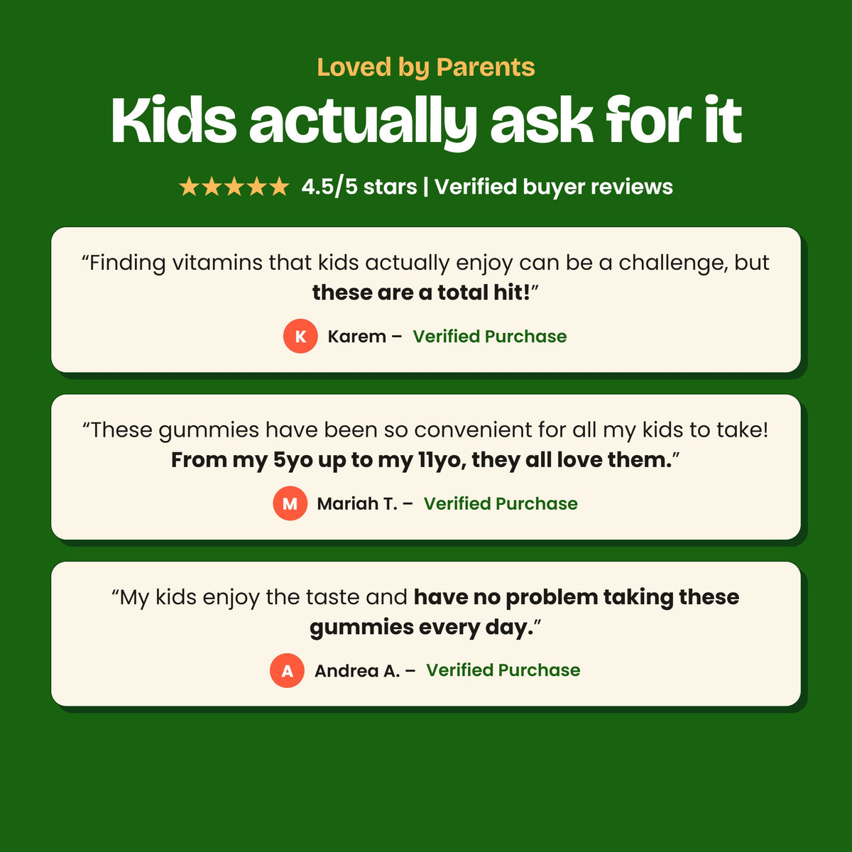 Verified reviews from parents – kids actually ask for it